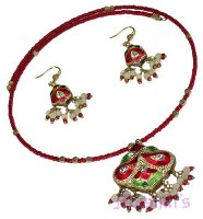 lac necklace earring set - click here for large view